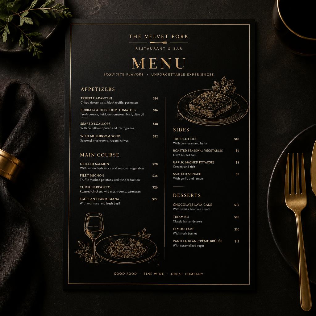Restaurant, Hotel & Café Menu Pack template mockup